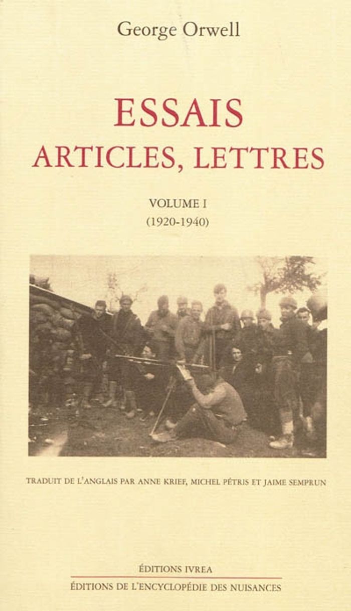 Couverture du livre « ESSAIS, ARTICLES, LETTRES T. 1 - (1920-1940) », librairie Les Contes Infusés à Corte