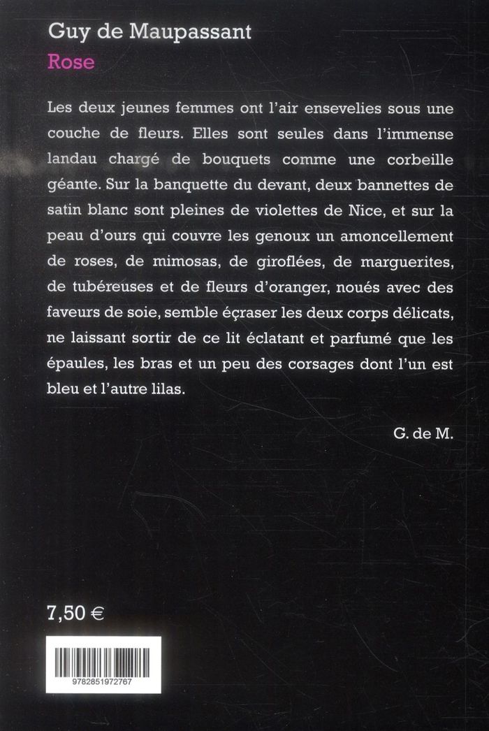 Quatrième de couverture de « Rose »