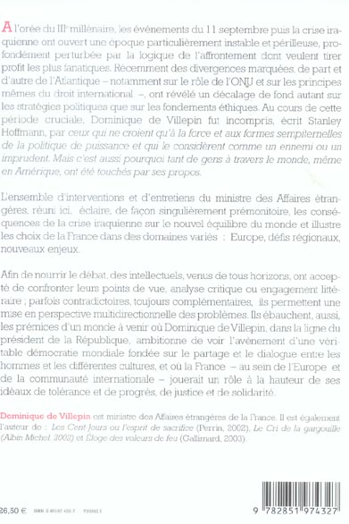 Quatrième de couverture de « UN AUTRE MONDE »