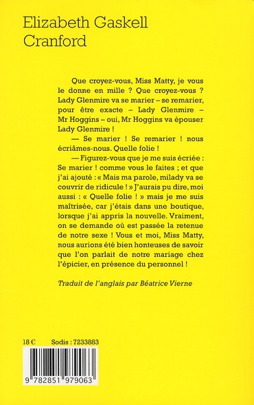 Quatrième de couverture de « CRANFORD »