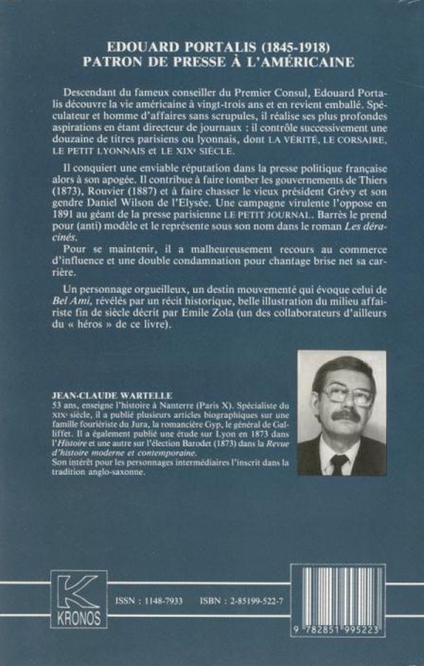 Quatrième de couverture de « EDOUARD PORTALIS (1845-1918) »
