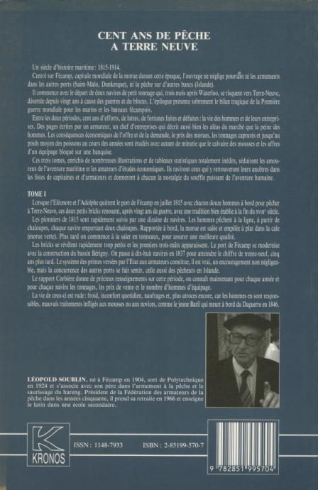 Quatrième de couverture de « CENT ANS DE PECHE A TERRE-NEUVE (TROIS VOLUMES) - KRONOS N 10 »