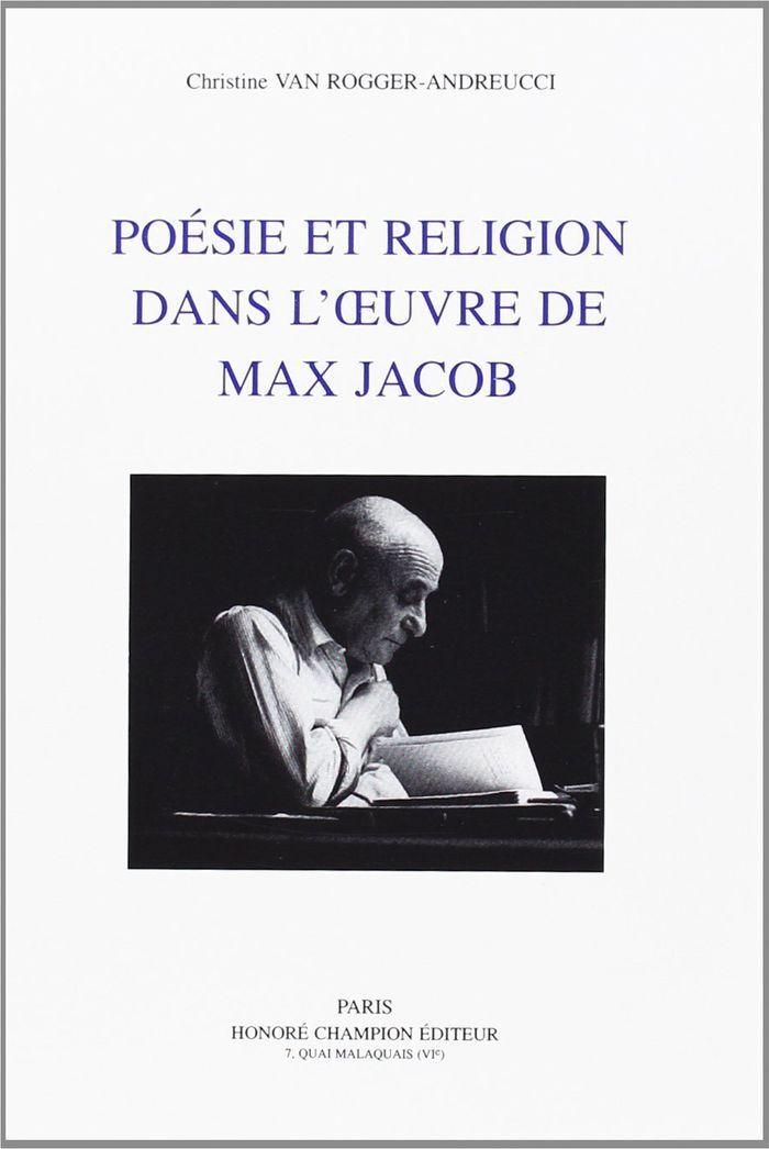 Couverture du livre « POESIE ET RELIGION DANS L'OEUVRE DE MAX JACOB », librairie Les Contes Infusés à Corte