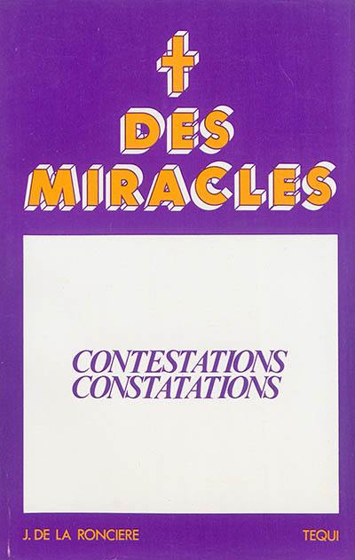 Couverture du livre « DES MIRACLES » de Xxx, librairie Les Contes Infusés à Corte