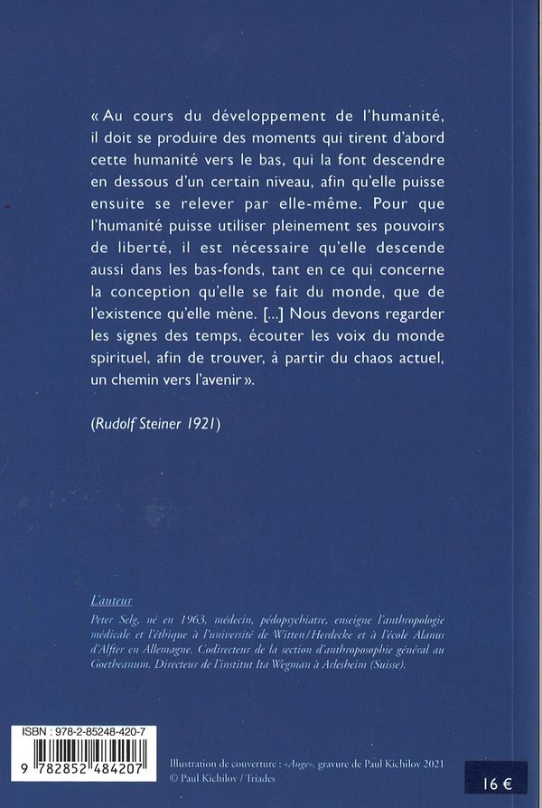 Quatrième de couverture de « SURVIE SPIRITUELLE - L'ABIME DU MATERIALISME ET LA TACHE DE L'ANTHROPOSOPHIE »
