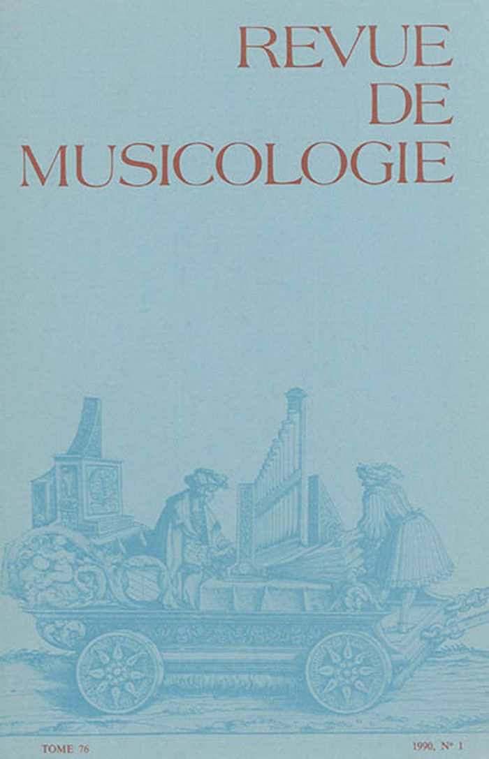 Couverture du livre « REVUE DE MUSICOLOGIE TOME 76, N 1 (1990) » de Collectif, librairie Les Contes Infusés à Corte