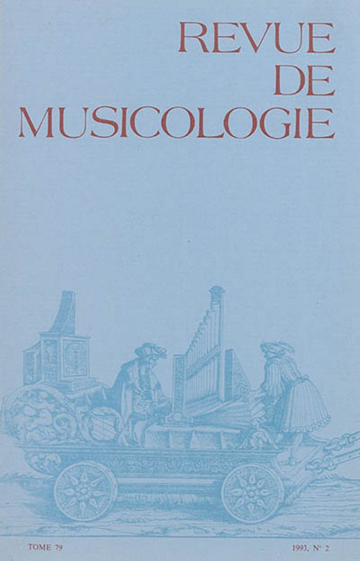 Couverture du livre « REVUE DE MUSICOLOGIE TOME 79, N 2 (1993) » de Collectif, librairie Les Contes Infusés à Corte
