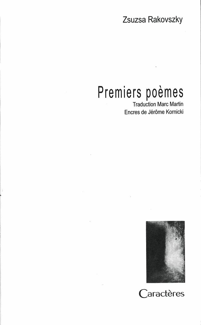 Couverture du livre « PREMIERS POEMES », librairie Les Contes Infusés à Corte