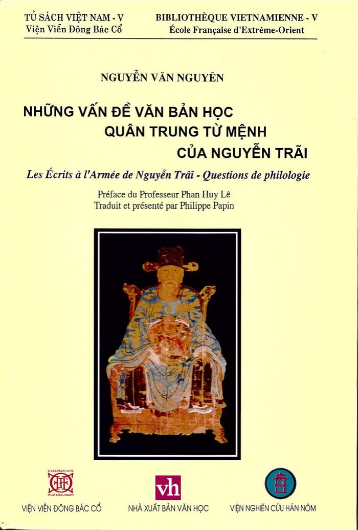 Couverture du livre « LES ECRITS A L'ARMEE DE NGUYEN TRAI (QUAN TRUNG TU MENH) - QUESTIONS DE PHILOLOGIE - NHUNG VAN DE VA », librairie Les Contes Infusés à Corte