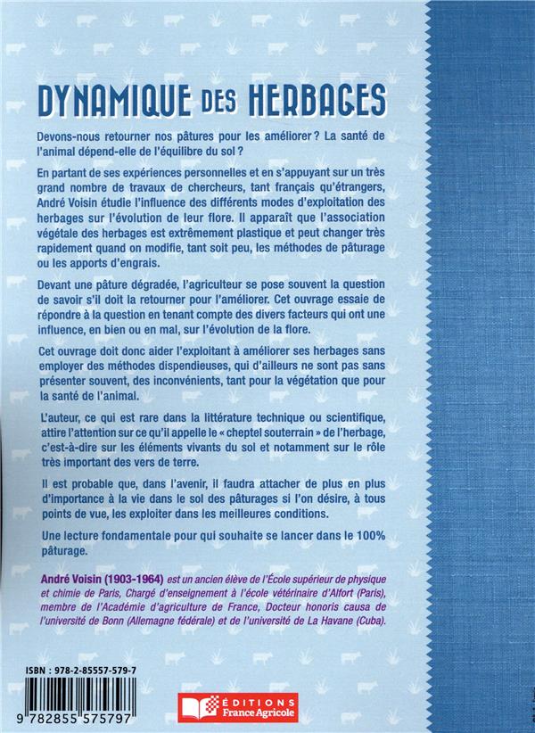 Quatrième de couverture de « DYNAMIQUE DES HERBAGES »