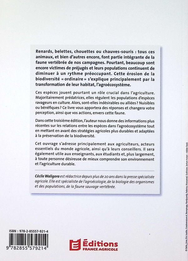 Quatrième de couverture de « Faune utile des bords de champs : en finir avec les idées reçues »