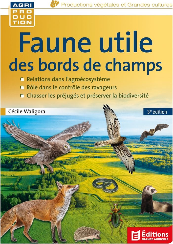 Couverture du livre « Faune utile des bords de champs : en finir avec les idées reçues » de Cécile Waligora, librairie Les Contes Infusés à Corte