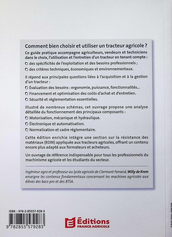 Quatrième de couverture de « Tracteurs : comprendre, choisir, entretenir »