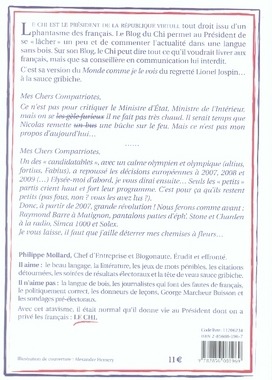 Quatrième de couverture de « LE BLOG DU CHI »