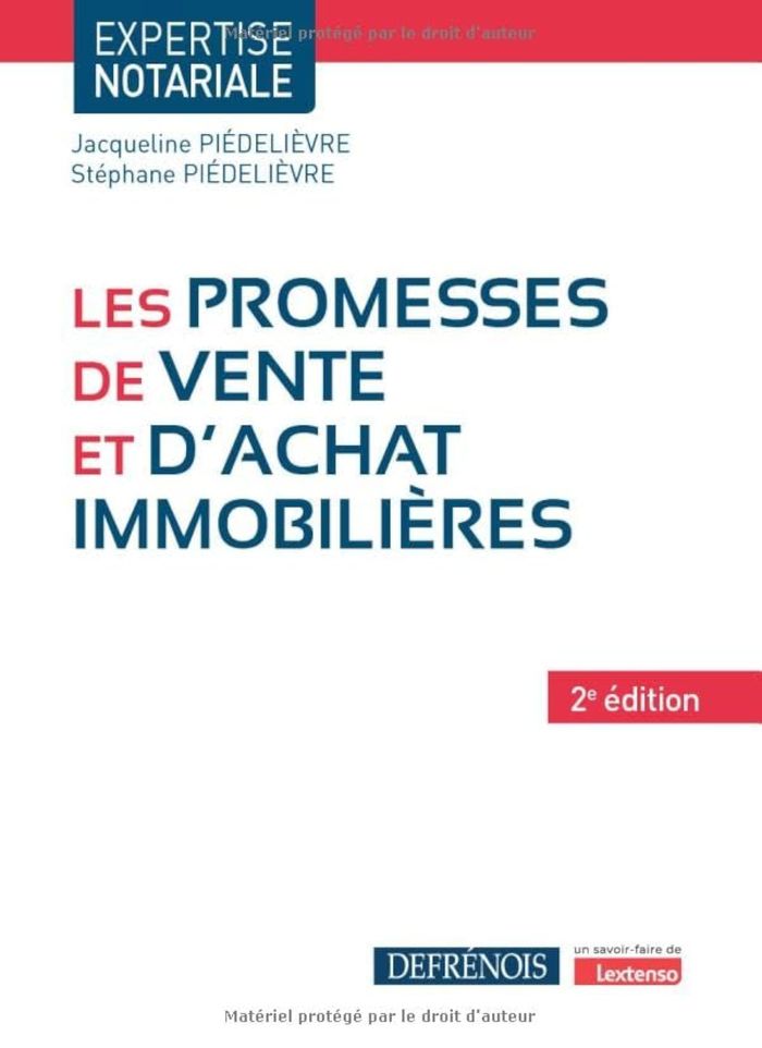 Couverture du livre « Les promesses de vente et d'achat immobilières » de Jacqueline Piédelièvre, librairie Les Contes Infusés à Corte