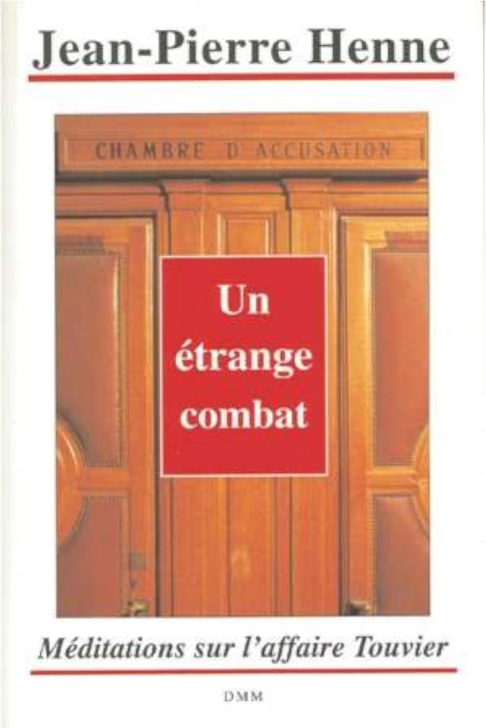 Couverture du livre « UN ETRANGE COMBAT - MEDITATIONS SUR L'AFFAIRE TOUVIER », librairie Les Contes Infusés à Corte