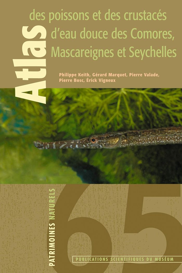 Couverture du livre « ATLAS DES POISSONS ET DES CRUSTACES D EAU DOUCE DES COMORES  MASCAREIGNES » de Keith Marquet, librairie Les Contes Infusés à Corte