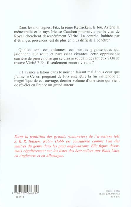 Quatrième de couverture de « L'ASSASSIN ROYAL - T06 - LA REINE SOLITAIRE »