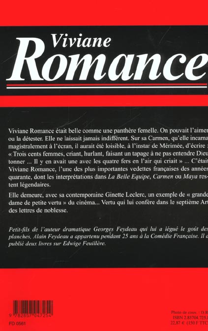 Quatrième de couverture de « VIVIANE ROMANCE »