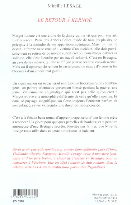 Quatrième de couverture de « LE RETOUR A KERNOE »