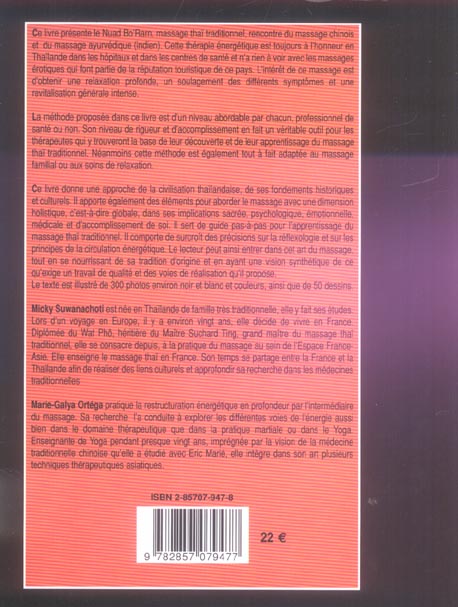 Quatrième de couverture de « LE MASSAGE THAI TRADITIONNEL »