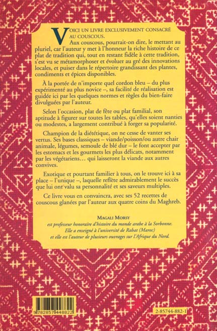 Quatrième de couverture de « RECETTES DE COUSCOUS »