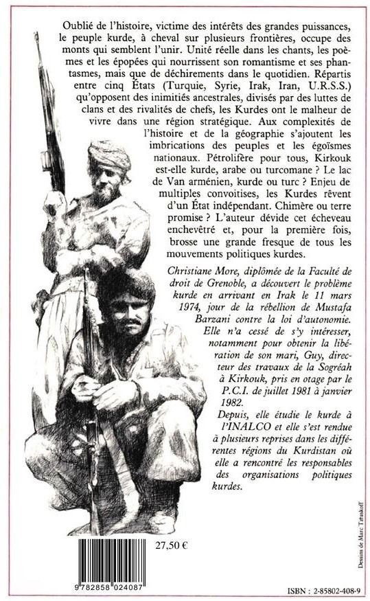 Quatrième de couverture de « LES KURDES AUJOURD'HUI - MOUVEMENT NATIONAL ET PARTIS POLITIQUES »