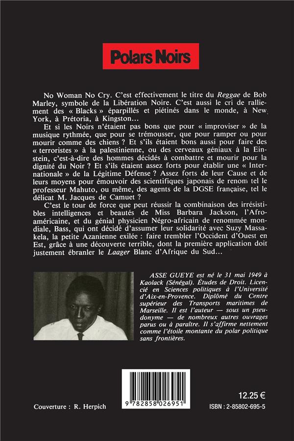 Quatrième de couverture de « NO WOMAN NO CRY »
