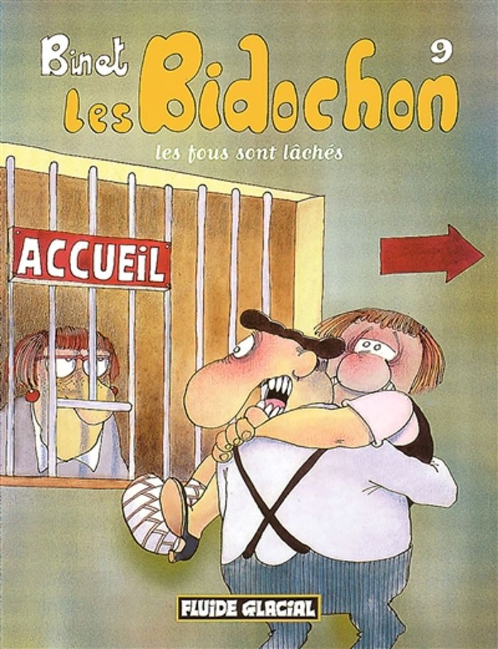 Couverture du livre « LES BIDOCHON T.9 ; LES FOUS SONT LACHES » de Christian Binet, librairie Les Contes Infusés à Corte