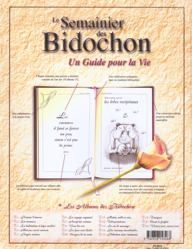 Quatrième de couverture de « LES BIDOCHON - PENSEES DE CHEVET »