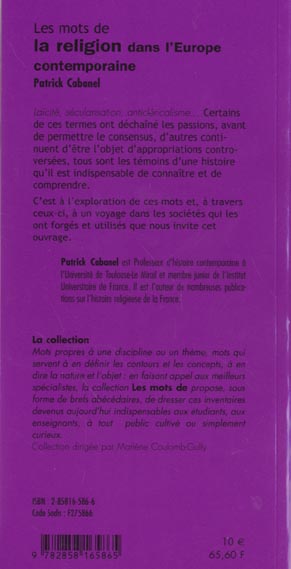 Quatrième de couverture de « LES MOTS DE LA RELIGION »