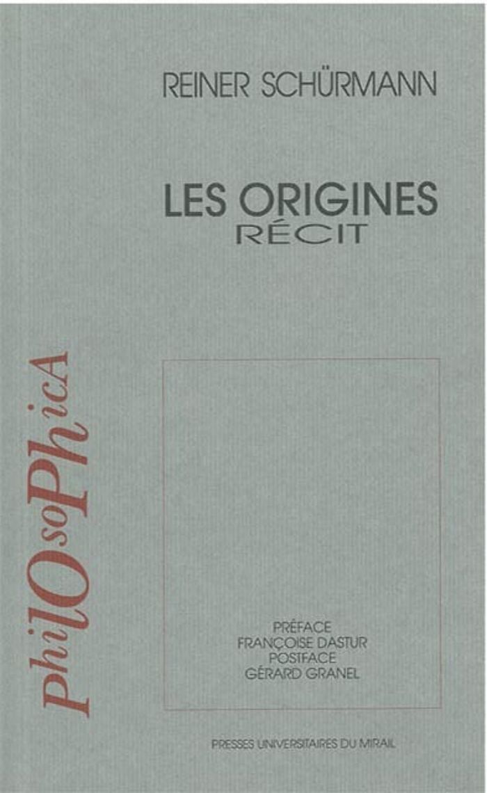 Couverture du livre « LES ORIGINES » de Reiner Schurmann, librairie Les Contes Infusés à Corte