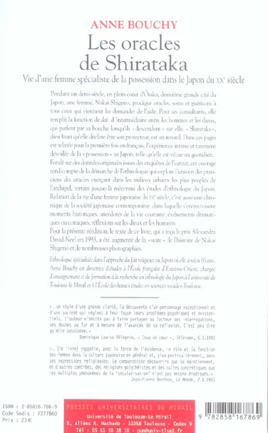 Quatrième de couverture de « L'ORACLE DE SHIRATAKA »