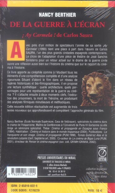 Quatrième de couverture de « DE LA GUERRE A L'ECRAN »