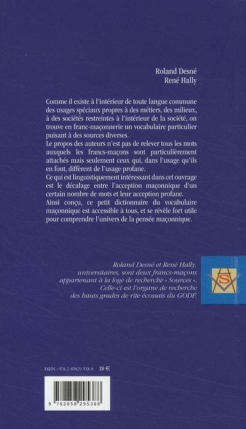 Quatrième de couverture de « LE PARLER DES FRANCS-MACONS »