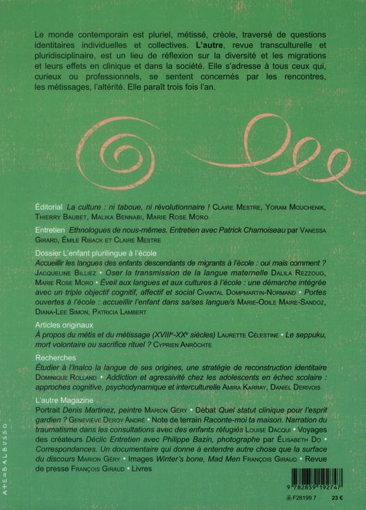 Quatrième de couverture de « L'ENFANT PLURILINGUE A L'ECOLE »