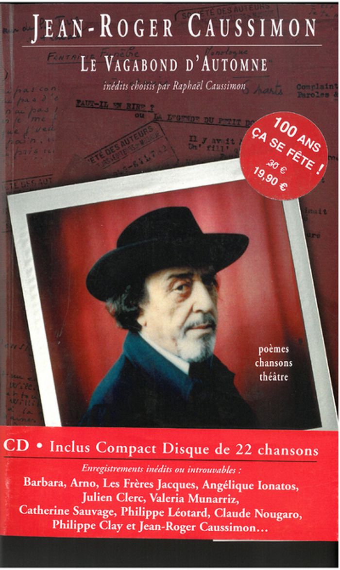 Couverture du livre « LE VAGABOND D'AUTOMNE - POEMES, CHANSONS ET THEATRE » de Jean-Roger Caussimon, librairie Les Contes Infusés à Corte