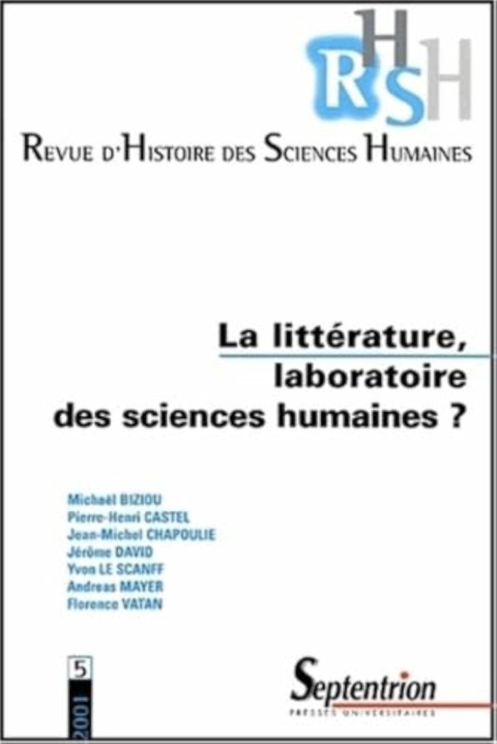 Couverture du livre « RHSH N 5 - LA LITTERATURE, LABORATOIRE DES SCIENCES HUMAINES ? », librairie Les Contes Infusés à Corte