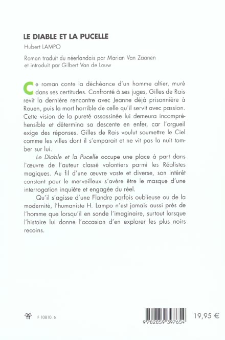 Quatrième de couverture de « LE DIABLE ET LA PUCELLE »