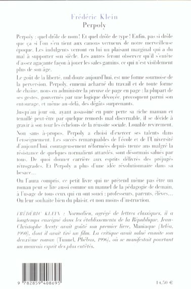 Quatrième de couverture de « PERPOLY - PETIT JEU DE MASSACRE »
