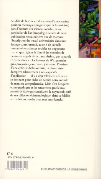 Quatrième de couverture de « ETHNOGRAPHIE, PRAGMATIQUE, HISTOIRE »