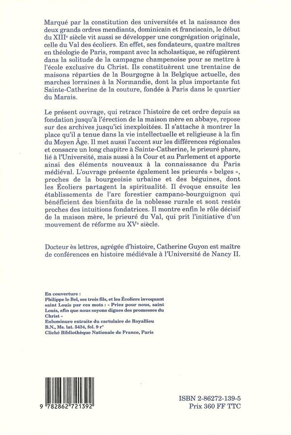 Quatrième de couverture de « ECOLIERS DU CHRIST »