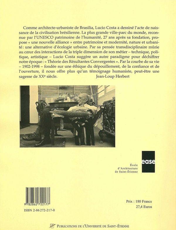Quatrième de couverture de « LUCIO COSTA TEMOIN ET ACTEUR »