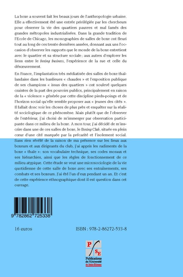 Quatrième de couverture de « BOXING CLUB »