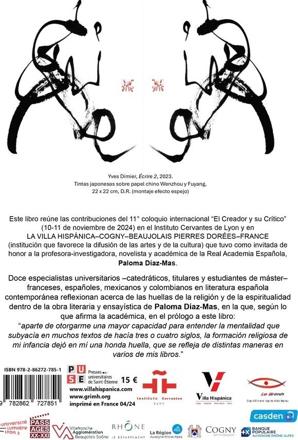 Quatrième de couverture de « PALOMA DIAZ-MAS : LITERATURA Y RELIGION - EL CREADOR Y SU CRITICO 11 »