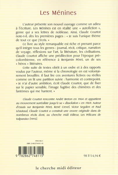 Quatrième de couverture de « LES MENINES »