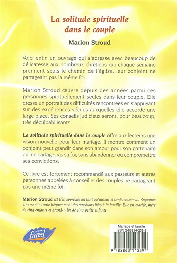 Quatrième de couverture de « LA SOLITUDE SPIRITUELLE DANS LE COUPLE »