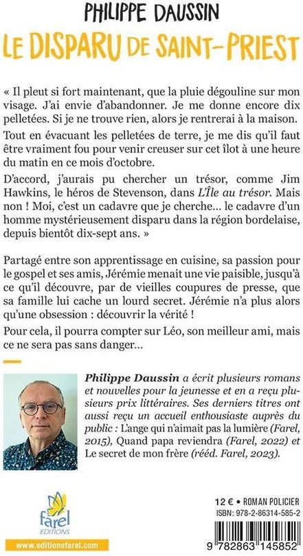 Quatrième de couverture de « Le disparu de Saint-Priest »