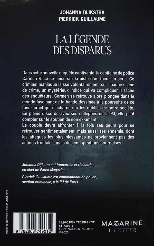 Quatrième de couverture de « La légende des disparus »