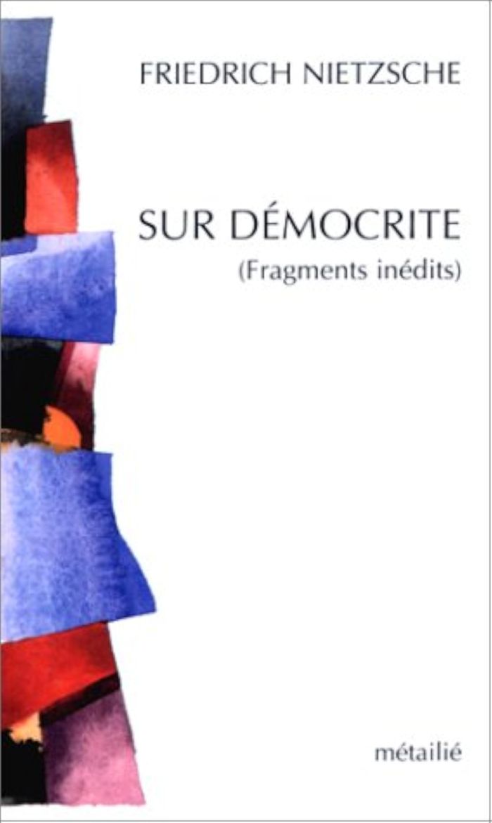 Couverture du livre « SUR DEMOCRITE : FRAGMENTS INEDITS », librairie Les Contes Infusés à Corte